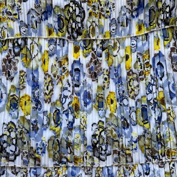 Essentials by Milano Blue Green Watery Bloom Sleeveless Dress Size 8 - Picture 3 of 6